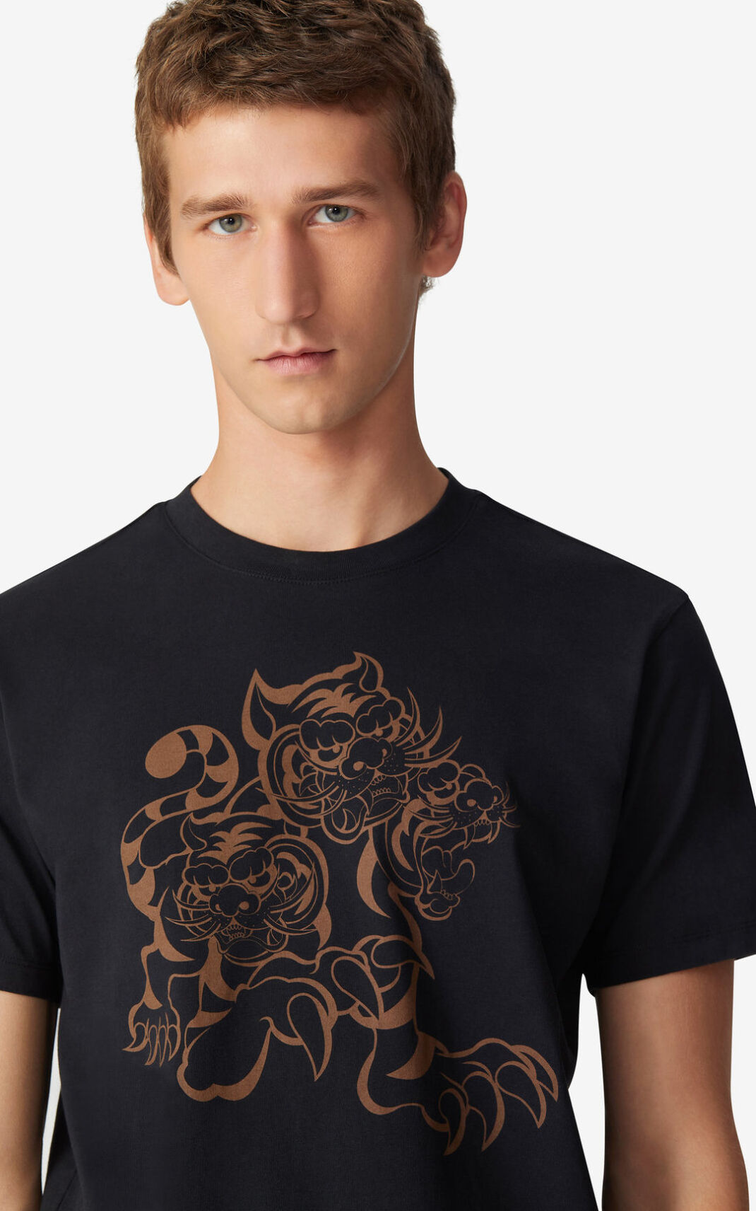 Kenzo x KANSAIYAMAMOTO Three Tigers T-shirts Herre - Sort DK-374125